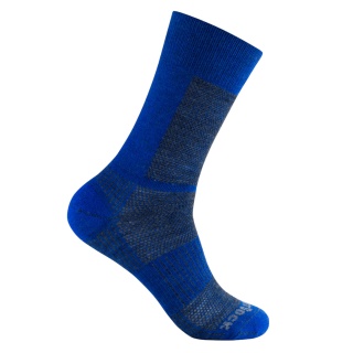 Wrightsock Wandersocke Crew Merino Coolmesh II (dünn, Merinowolle) blau - 1 Paar