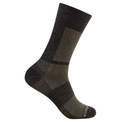 Wrightsock Wandersocke Crew Merino Coolmesh II (dünn, Merinowolle) timberbraun - 1 Paar