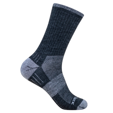 Wrightsock Wandersocke Crew Merino Escape (extra Frottee-Polsterung, mitteldick) navyblau/grau - 1 Paar