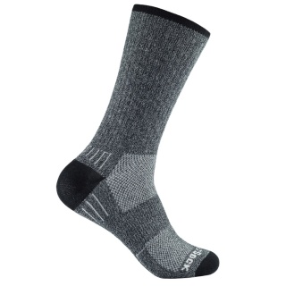 Wrightsock Wandersocke Crew Adventure (warm, gepolstertes Fußbett) grau/schwarz - 1 Paar