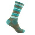 Wrightsock Wandersocke Crew Adventure (warm, gepolstertes Fußbett) braun/tealblau - 1 Paar