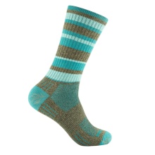 Wrightsock Wandersocke Crew Adventure (warm, gepolstertes Fußbett) braun/tealblau - 1 Paar