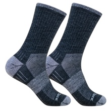 Wrightsock Wandersocke Crew Merino Escape (extra Frottee-Polsterung, mitteldick) grau/smokeblau - 1 Paar