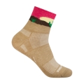 Wrightsock Sportsocke Quarter Plus Stride Motivsocken (knöchelhoch, mitteldick, Anti-Blasen-Socke) deserbraun - 1 Paar