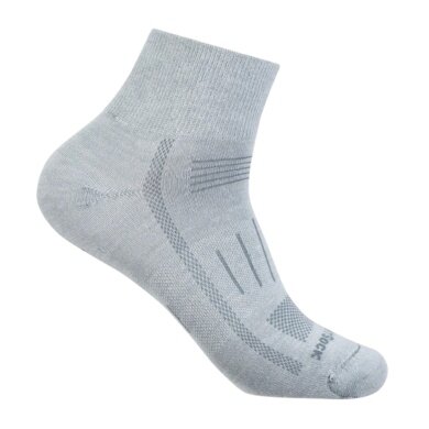 Wrightsock Sportsocken Quarter Endurance (knöchelhoch, Anti-Blasen-Socke) hellgrau - 1 Paar