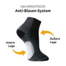 Wrightsock Sportsocken Quarter Plus Coolmesh II Motivsocken (atmungsaktiv, bequem) pflaumeviolett - 1 Paar