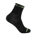Wrightsock Sportsocken Quarter Plus Coolmesh II Motivsocken (atmungsaktiv, bequem) schwarz/limegrün - 1 Paar
