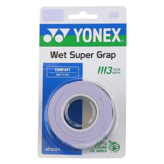 Yonex Overgrip Wet Super Grap 0.6mm (Komfort/glatt/leicht haftend) pale lila 3er