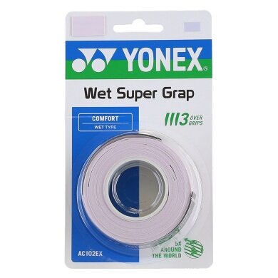 Yonex Overgrip Wet Super Grap 0.6mm (Komfort/glatt/leicht haftend) mist pink 3er
