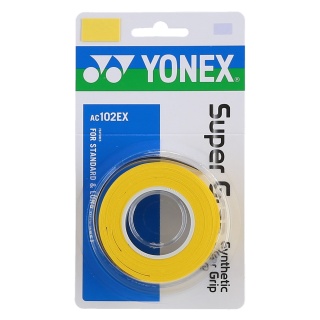Yonex Overgrip Wet Super Grap 0.6mm (Komfort/glatt/leicht haftend) gelb 3er