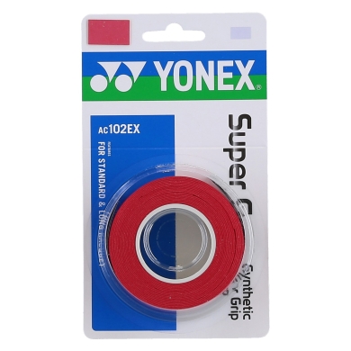 Yonex Overgrip Wet Super Grap 0.6mm (Komfort/glatt/leicht haftend) rot 3er