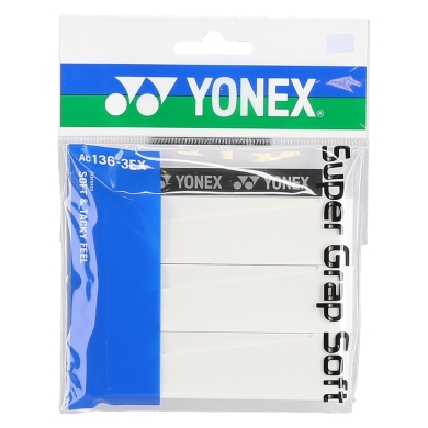 Yonex Overgrip Super Grap Soft 0.8mm weiss 3er