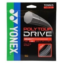 Besaitung mit Tennissaite Yonex Poly Tour Drive 1.25 (Haltbarkeit+Spin) silber