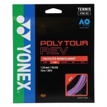 Besaitung mit Tennissaite Yonex Poly Tour Rev (Haltbarkeit+Spin) violett