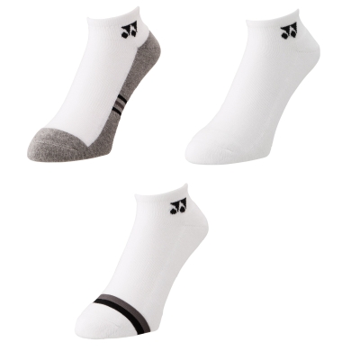 Yonex Sportsocken Sneaker Sport Low Cut 2025 weiss/grau Herren - 3 Paar