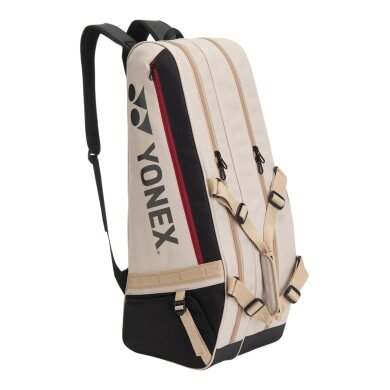 Yonex Racketbag Gearlogic Racquet (Schlägertasche, 2 Hauptfächer, Schuhfach) 2026 beige 6er