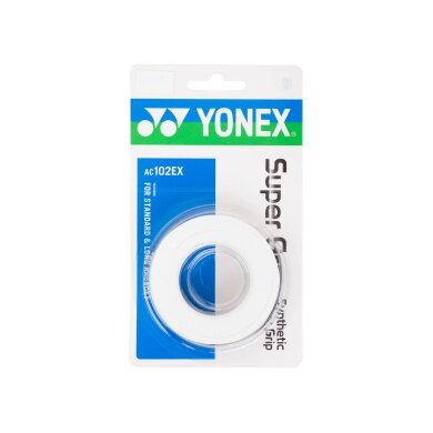 Yonex Overgrip Super Grap 0.6mm (leicht haftend + Komfort) weiss 3er