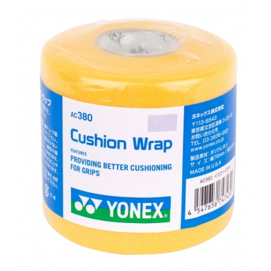 Yonex Cushion Wrap 70mm (Polyurethane für bessere Grip-Dämpfung) gelb 70mm x 30m Rolle