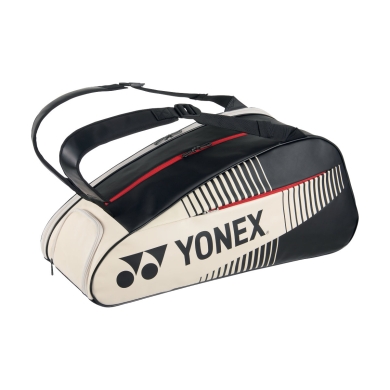 Yonex Racketbag Active Raquet (Schlägertasche, 2 Hauptfächer, Schuhfach) schwarz/beige 6er