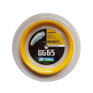 Yonex Badmintonsaite BG 65 0.70mm (Allround+Haltbarkeit) orange 200m Rolle