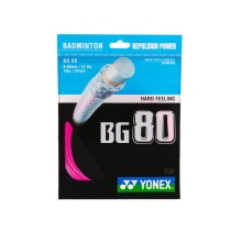 Yonex Badmintonsaite BG80 (Kontrolle+Touch) pink 10m Set
