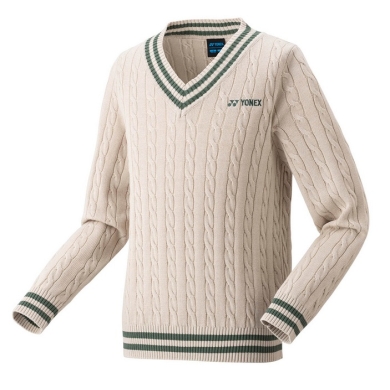 Yonex Sweater Pullover mit V-Ausschnitt beige Jungen
