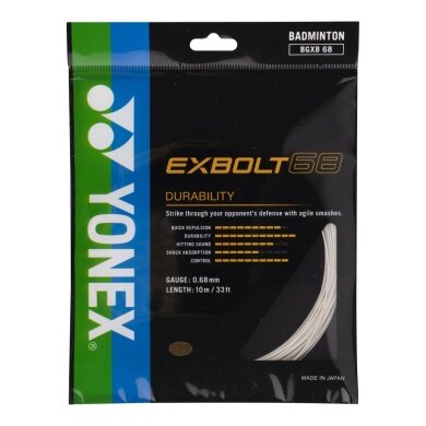 Yonex Badmintonsaite Exbolt 68 (Haltbarkeit) weiss 10m Set