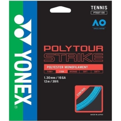 Yonex Tennissaite Poly Tour Strike (Haltbarkeit+Kontrolle) blau 12m Set