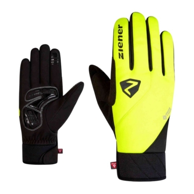 Ziener Fahrrad Handschuhe DONNI-Z WS PR (Gel Polsterung, winddicht) gelb/schwarz - 1 Paar