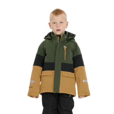 Zigzag Winter-Skijacke Taylora W-PRO 15.000 (4-Wege-Stretch, wasserdicht, winddicht) carmelbraun/olivegrün Kinder