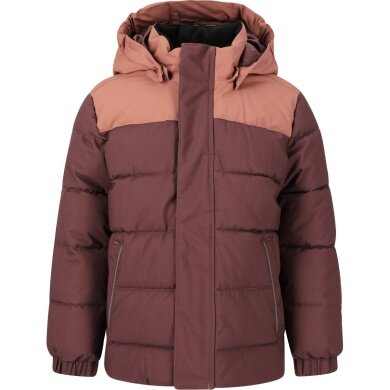 Zigzag Winterjacke Esra Puffer Jacket (wasserdicht, winddicht, warm wattiert) burgundrot Kinder