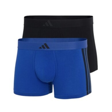 adidas Unterwäsche Boxershorts Low Rise Trunk schwarz/blau - 2 Stück