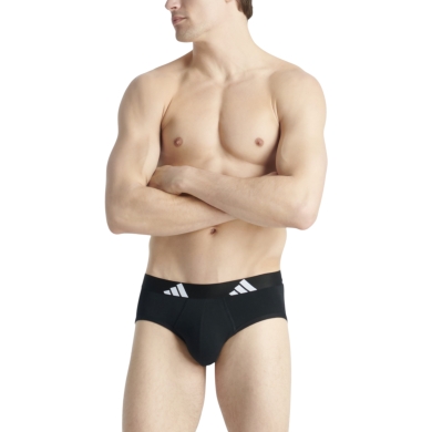 adidas Unterwäsche Slip Brief Active Flex Cotton - schwarz - 3 Stück