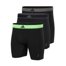 adidas Unterwäsche Boxershorts Brief Active Micro Flex Eco mehrfarbig schwarz/grau/limegrün Herren - 3 Stück