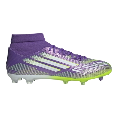 adidas Fussballschuhe F50 League MID FG/MG (Kunstrasen, für feste Böden) purple/weiss/lime Herren