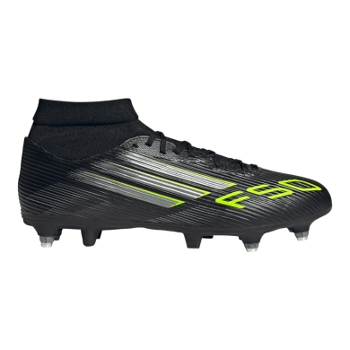 adidas Fussballschuhe F50 League MID SG (für weiche Böden) schwarz/silber/lime Herren