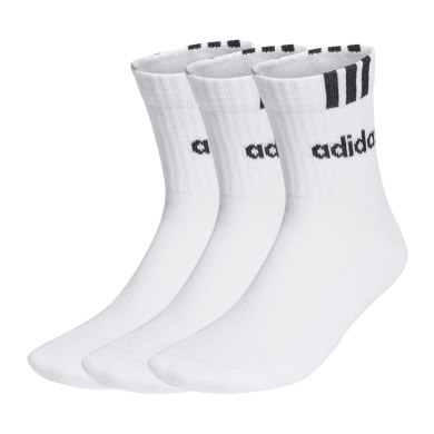 adidas Sportsocken Crew Cushion 3-Streifen Linear weiss - 3 Paar