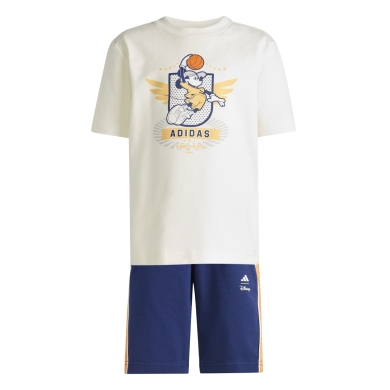 adidas Jogginganzug Disney Micky Maus (Baumwolle) beige/dunkelblau Kinder