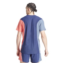 adidas Lauf-Tshirt Own The Run Colorblock (feuchtigkeitsabsorbierend, atmungsaktiv) blau/orange Herren