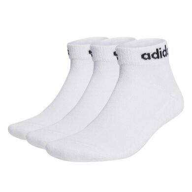 adidas Sportsocken Linear Crew Ankle (Baumwolle, durchgehend gepolstert) weiss - 3 Paar
