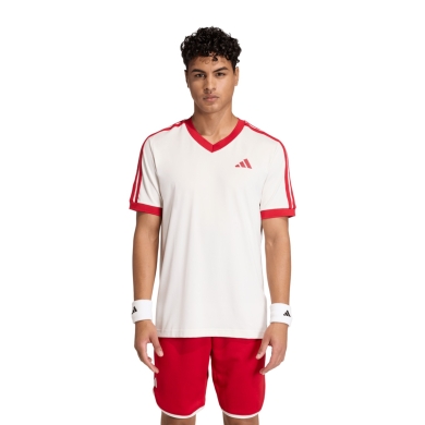 adidas Tennis Tshirt Classics Heritage cremeweiss/rot Herren