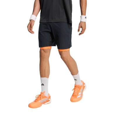 adidas Tennishose Climacool Short 2in1 (Short+Tight) 2026 schwarz/orange Herren