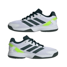 adidas Tennisschuhe Ubersonic Allcourt 2025 weiss/dunkelgrün Kinder