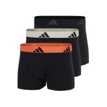 adidas Unterwäsche Boxershorts Trunk Active Flex Cotton schwarz/orange/grau Herren - 3 Stück