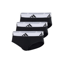adidas Unterwäsche Slip Brief Active Flex Cotton - schwarz/weiss - 3 Stück