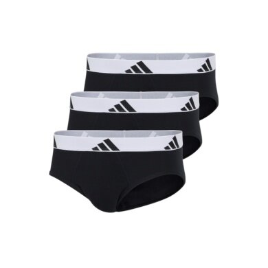 adidas Unterwäsche Slip Brief Active Flex Cotton - schwarz/weiss - 3 Stück