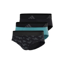 adidas Unterwäsche Slip Brief Active Flex Cotton - schwarz/telablau/grau - 3 Stück