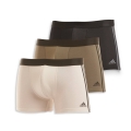 adidas Unterwäsche Boxershorts Trunk Cotton 3-Streifen schwarz/grün/beige - 3 Stück