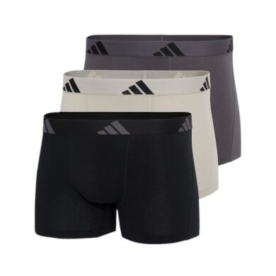 adidas Unterwäsche Boxershorts Trunk Active Flex Cotton schwarz/beige/grau Herren - 3 Stück