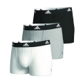 adidas Unterwäsche Boxershorts Trunk Cotton grau/weiss/schwarz - 3 Stück